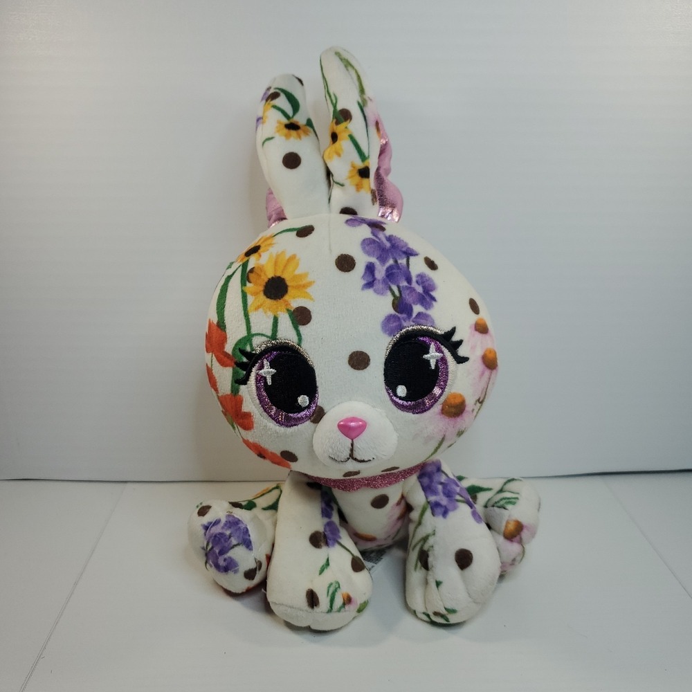 Gund P.Lushes Pets Flora Karrats Bunny Rabbit 9" Plush Flowers & Polka Dots